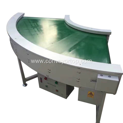 Industrial production line with pvc curve belt conveyor